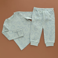 Піжама George, реглан з штанами, хакі/динозаврики