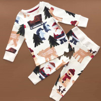 Піжама Next, реглан з штанами, бежевий/Дід Мороз