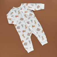 Чоловічок H&M, відкрита ніжка, білий/зебра, слон, лев та бегемот