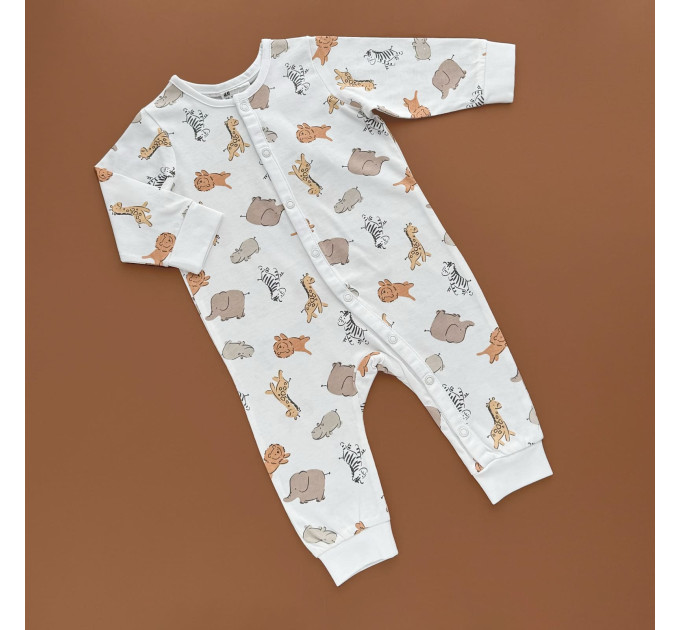 Чоловічок H&M, відкрита ніжка, білий/зебра, слон, лев та бегемот