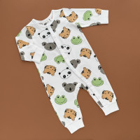 Чоловічок H&M, відкрита ніжка, білий/мордочки жаба, коала, тигр, панда