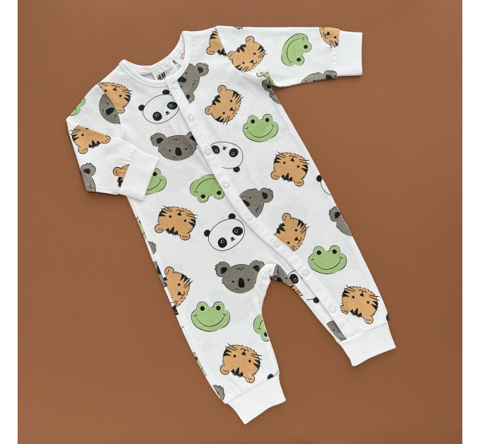 Чоловічок H&M, відкрита ніжка, білий/мордочки жаба, коала, тигр, панда