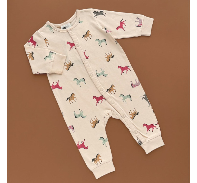 Чоловічок H&M, відкрита ніжка, рожевий/коники