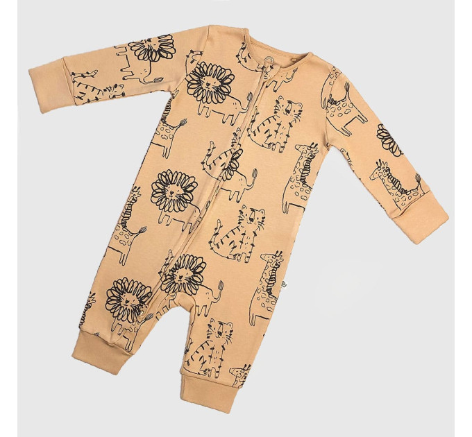 Чоловічок Next з блискавкою, відкрита ніжка, бежевий/принт Леви