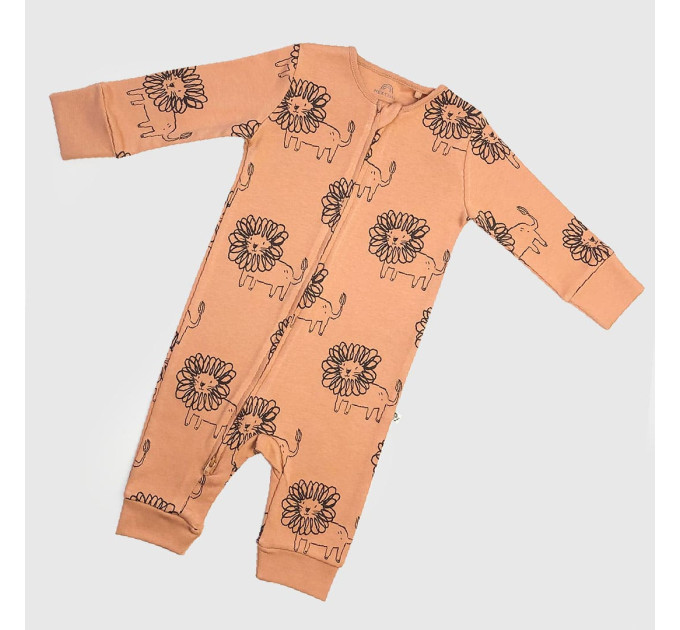 Чоловічок Next з блискавкою, відкрита ніжка, коричневий/принт Леви