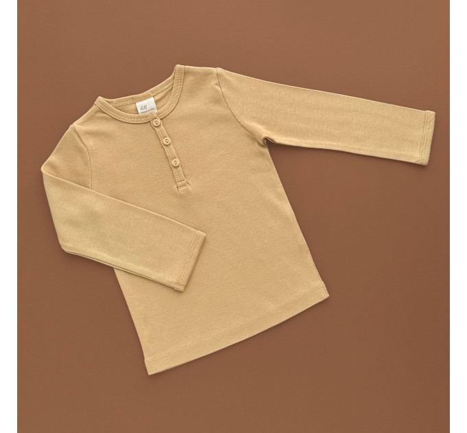 Реглан H&M, коричневий/стійка гудзиків