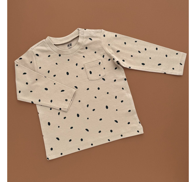 Реглан H&M, коричневий/чорний горошок