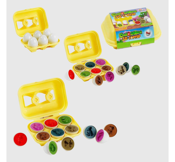 Іграшка 3D сортер 4FUN Game Club Динозаври яєчний лоток 6 штук в коробці 41750 (36/2)