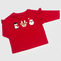 Реглан Next, червоний/пінгвін, олень та дід мороз