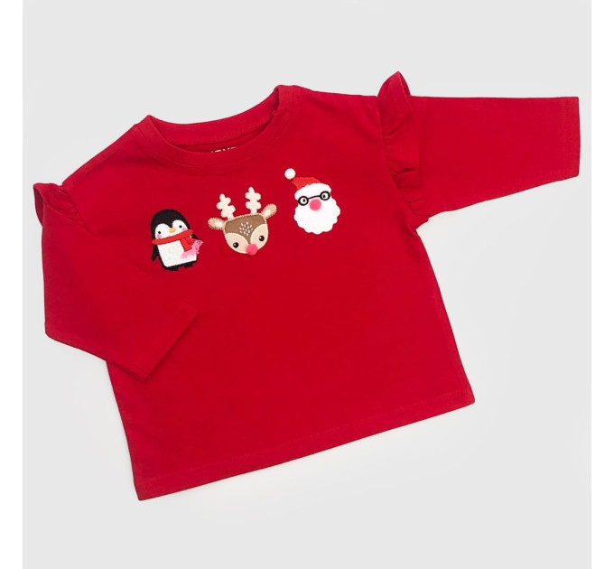 Реглан Next, червоний/пінгвін, олень та дід мороз