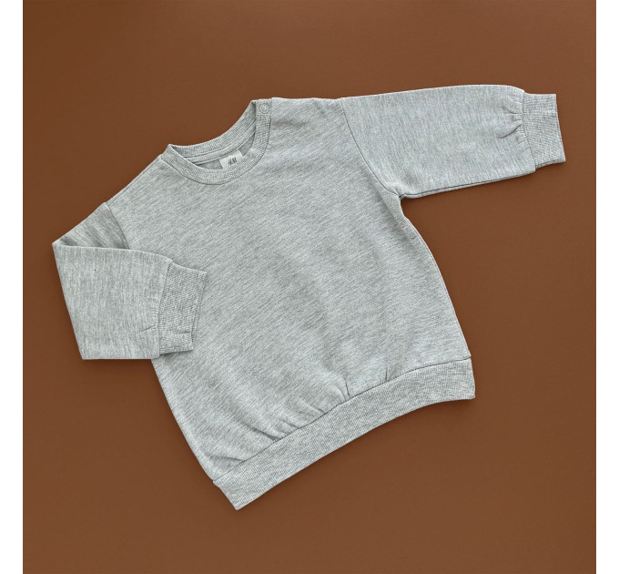 Світшот H&M, двонитка на байці, сірий