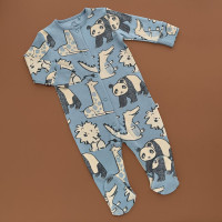 Чоловічок Next, закрита ніжка, синій/жирафи, панди