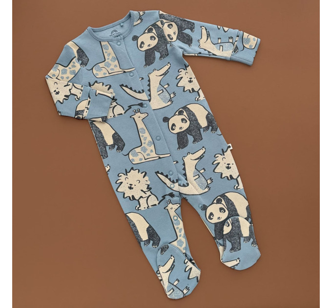 Чоловічок Next, закрита ніжка, синій/жирафи, панди