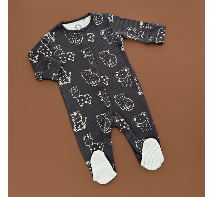 Чоловічок Next, закрита ніжка, чорний/рубчик тваринки