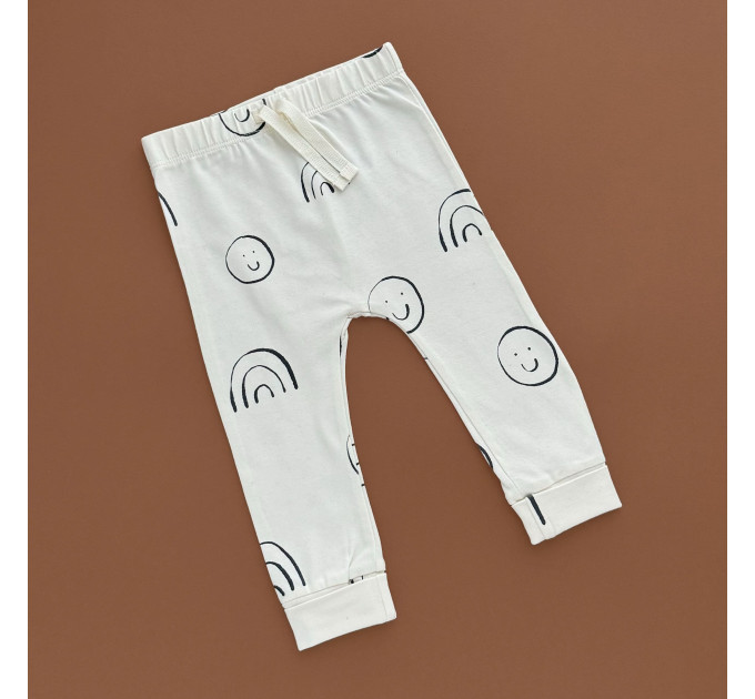Штани George, молочний/смайлики+веселки