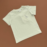 Футболка H&M, гудзик на плечі, світло-зелений/один динозаврик