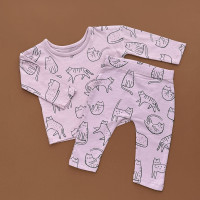 Костюмчик George Реглан з штанами, ліловий/коти
