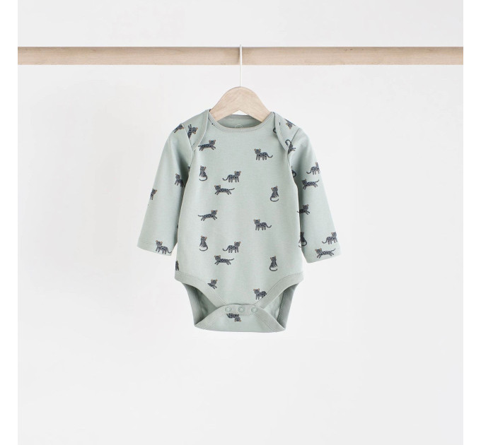 Боді Next з довгим рукавом, світло-зелений/тигри