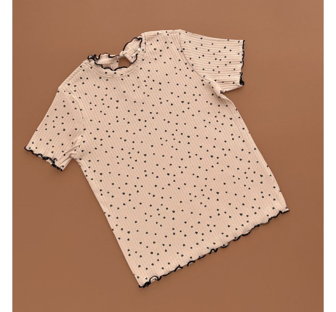 Футболка H&M, бежевий/чорні цяточки