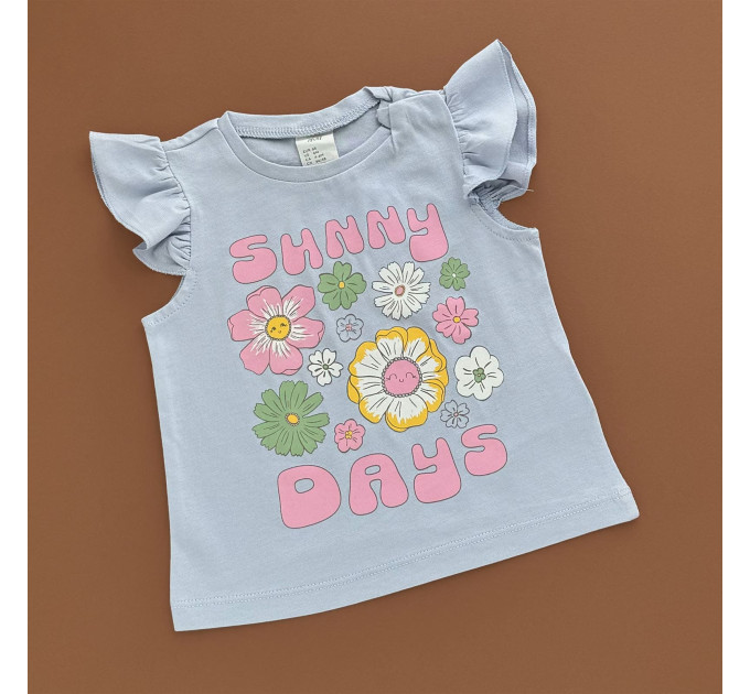 Футболка H&M, блакитний/квіти sunny day