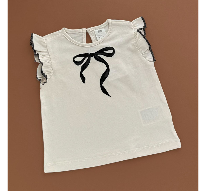 Футболка H&M, молочний/бантик