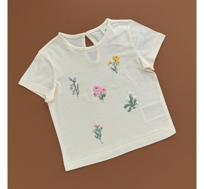 Футболка H&M, молочний/квіти