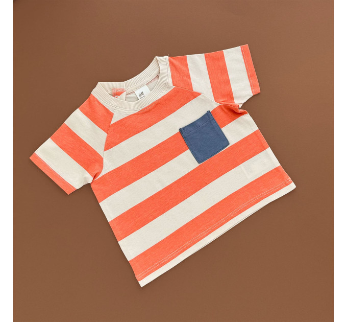 Футболка H&M, помаранчевий/полоска