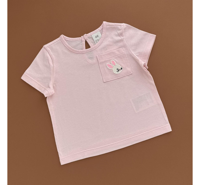 Футболка H&M, рожевий/зайчик