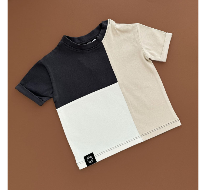 Футболка Next, бежевий, молочний та графітовий