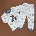 Піжама, реглан з штанами, білий, блакитний/Ведмедик
