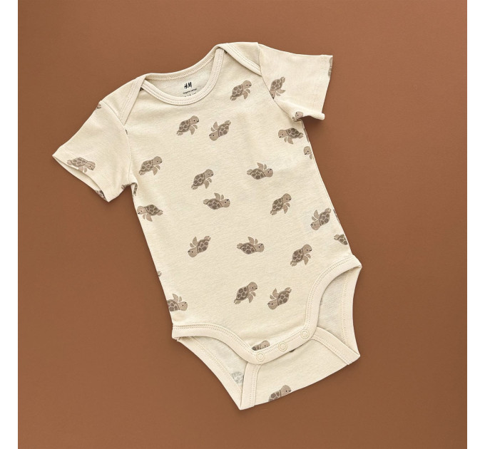 Боді H&M з коротким рукавом, молочний/черепашки