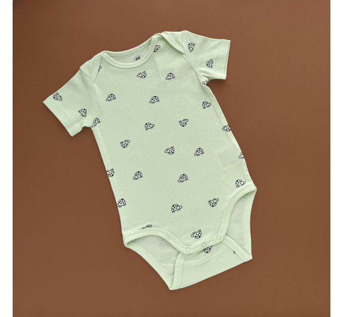 Боді H&M з коротким рукавом, зелений/черепахи