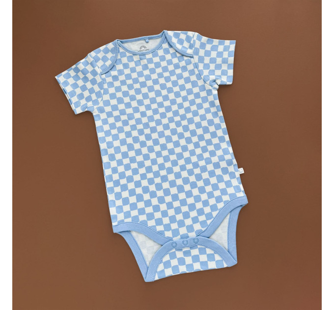 Боді Next з коротким рукавом, блакитний/шахматна доска