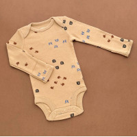 Боді Carter's з довгим рукавом, коричневий/мордочка ведмедика