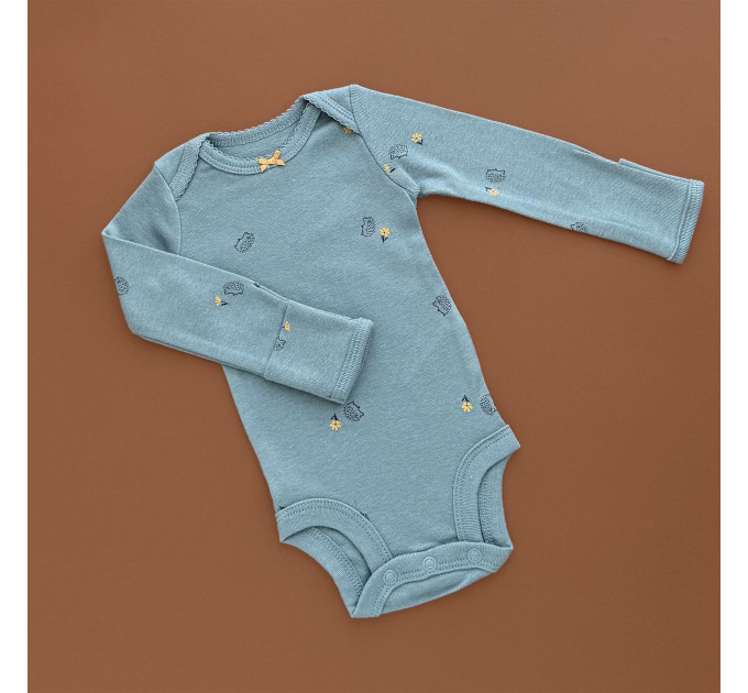 Боді Carter's з довгим рукавом, синій/квіти