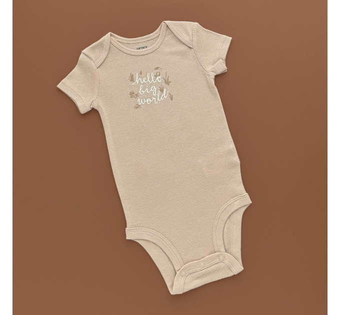 Боді Carter's з коротким рукавом, бежевий/hello big world