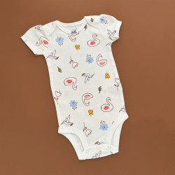 Боді Carter's з коротким рукавом, білий/лебіді