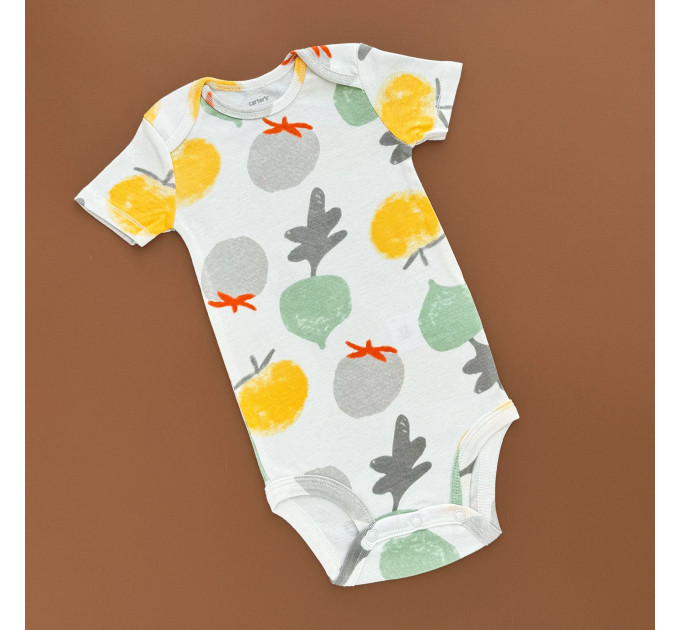 Боді Carter's з коротким рукавом, білий/овочі