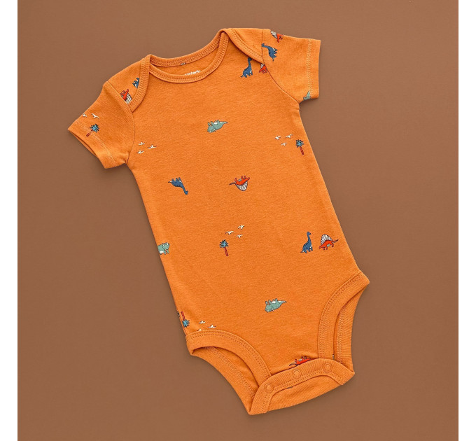 Боді Carter's з коротким рукавом, гірчиця/динозаврики
