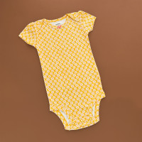 Боді Carter's з коротким рукавом, гірчичний/дрібна квіточка