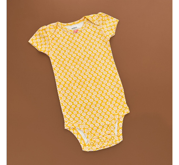 Боді Carter's з коротким рукавом, гірчичний/дрібна квіточка