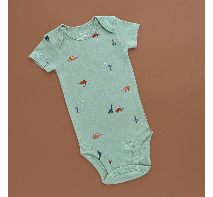 Боді Carter's з коротким рукавом, зелений/динозаврики