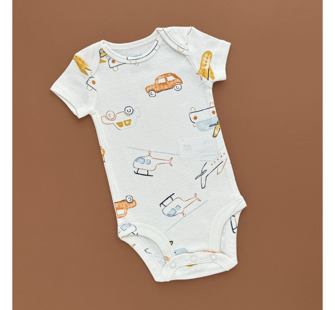 Боді Carter's з коротким рукавом, молочний/транспорт