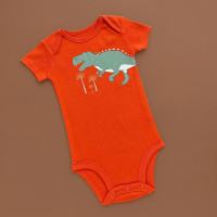 Боді Carter's з коротким рукавом, помаранчевий/динозавр