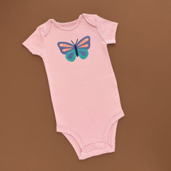 Боді Carter's з коротким рукавом, рожевий/метелик