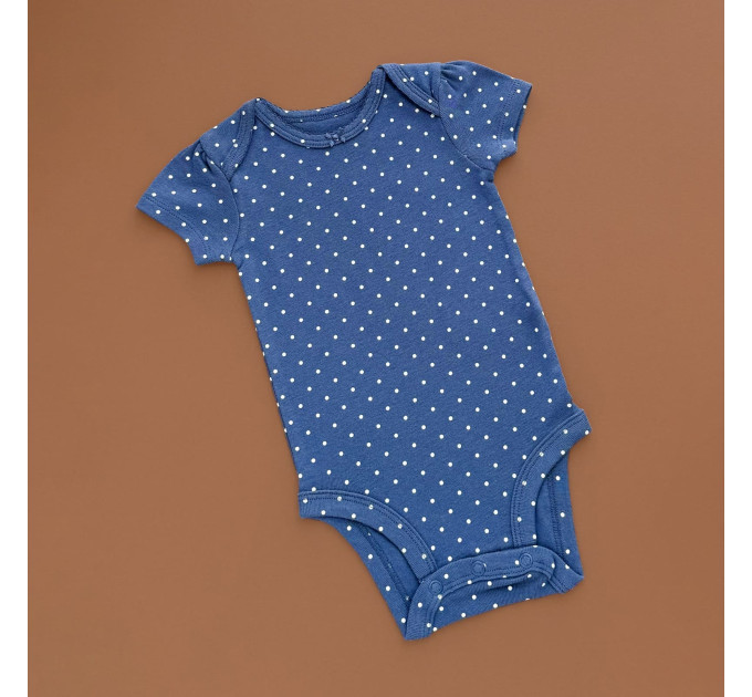 Боді Carter's з коротким рукавом, синій/білий горошок