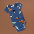 Боді Carter's з коротким рукавом, синій/динозаврики