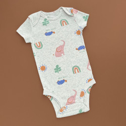 Боді Carter's з коротким рукавом, сірий/черепаха, сонечко, веселка
