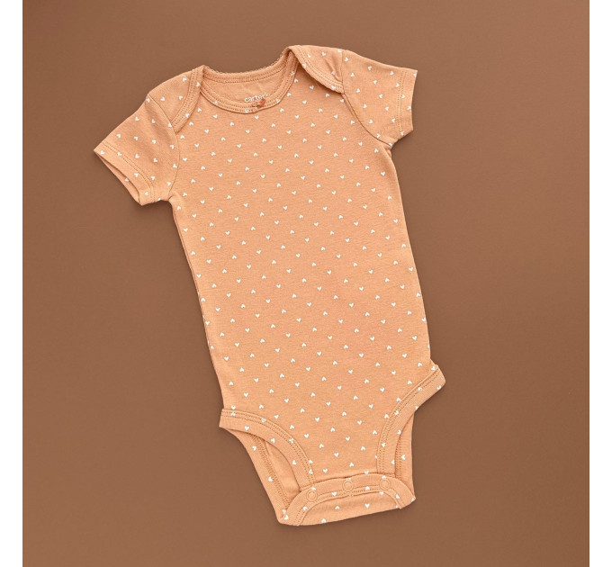 Боді Carter's з коротким рукавом, цегляний/сердечка