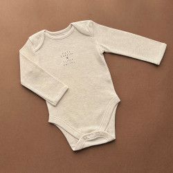 Боді George з довгим рукавом, бежевий меланж/little smiles